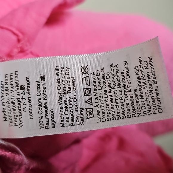 J. Crew Gauze Popover Short Sleeve‎ Pink Dress Medium - Picture 7 of 9